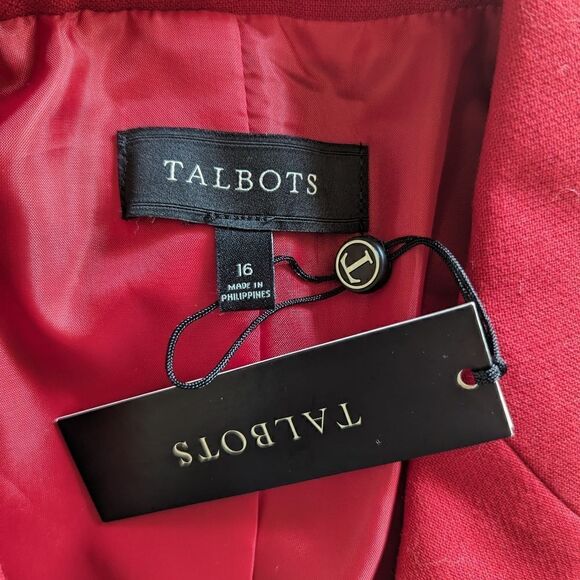 Talbots Wool Cozy Office Preppy Blazer Jacket 16 Capsule Academia Tomato Girl - Picture 2 of 9